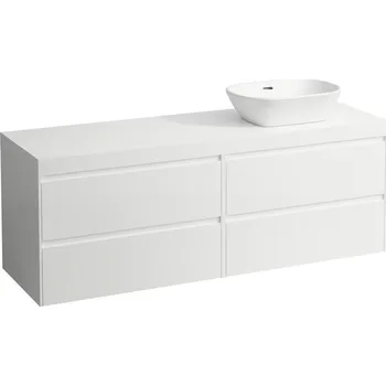 Koupelnový nábytek Lani - modulární sestava 160 cm, s výřezem vpravo, se 4 zásuvkami, bílá matná H4045931122601