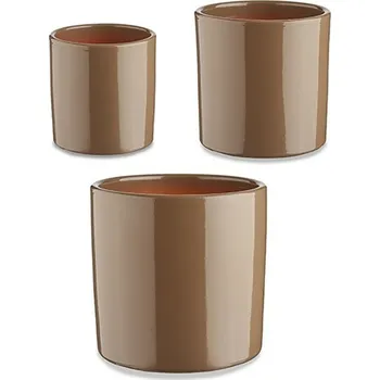 Květináč Ibergarden Sada květináčů Válec Hlína Hnědosivá (Ø 14 cm Ø 17 cm Ø 22 cm) (3 ks)