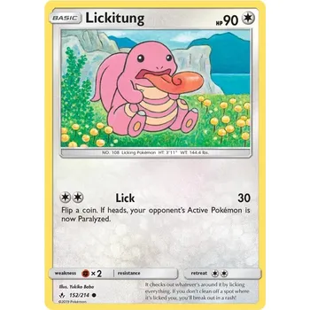 Sběratelská karetní hra Lickitung 152/214 - Unbroken Bonds Typ karty: Non-Holo