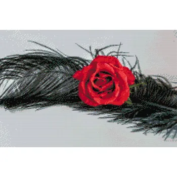 Diamantové malování Diamantové malování - Růže v pírku Velikost: 40x60cm, Rámování: Pouze srolované plátno, Diamanty: Kulaté