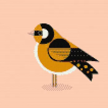 Diamantové malování Diamantové malování - Geometrický ptáček Velikost: 30x30cm, Rámování: Pouze srolované plátno, Diamanty: Čtvercové
