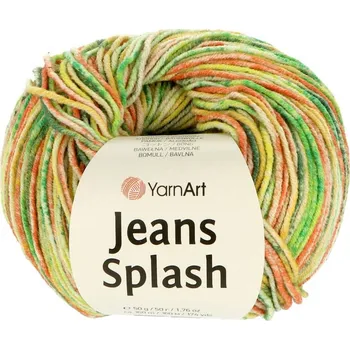 Galanterie YarnArt Jeans Splash 940 oranžová žlutá