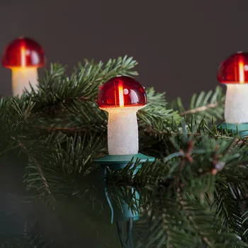 Vánoční osvětlení Exihand 182119.FIL řetěz muchomůrky 12 LED teplá bílá