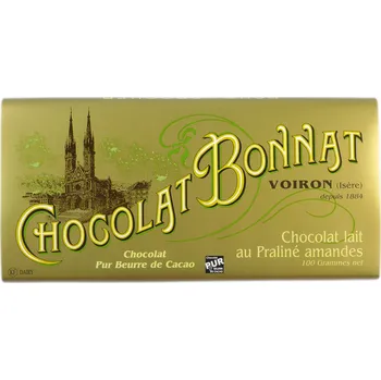 Čokoláda Bonnat mléčná Čokoláda s mandlovým praliné Lait au Praline Amandes 100 g