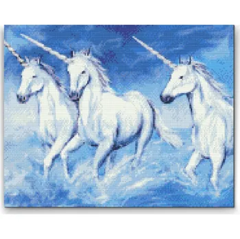 Diamantové malování Diamantové malování - Jednorožci Velikost: 30x40cm, Rámování: Pouze srolované plátno, Diamanty: Kulaté