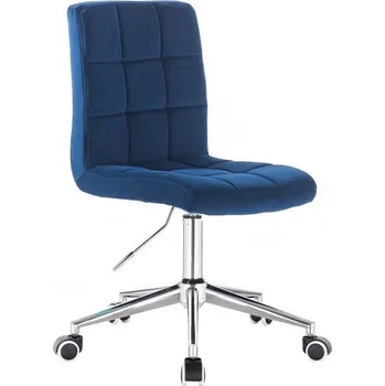 LuxuryForm DESIGN Kosmetická židle TOLEDO VELUR na stříbrné podstavě s kolečky - modrá