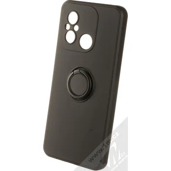 Pouzdro na mobilní telefon 1Mcz Grip Ring Skinny ochranný kryt s držákem na prst pro Xiaomi Redmi 12C, Poco C55 černá (black)