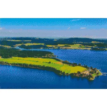 Diamantové malování - Vodní nádrž Lipno 2 Velikost: 40x60cm, Rámování: Pouze srolované plátno, Diamanty: Čtvercové