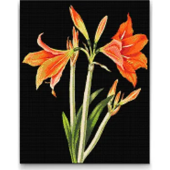Diamantové malování Diamantové malování - Vintage Lilie Velikost: 30x40cm, Rámování: Pouze srolované plátno, Diamanty: Kulaté