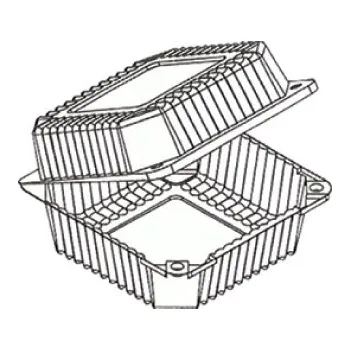 Jednorázové nádobí Blistr čtverec rPET 125x125x77mm ALI25C, transparentní - 500 ks
