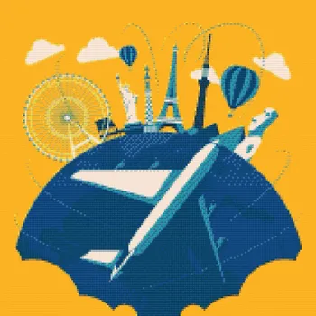 Diamantové malování Diamantové malování - Výlet po světě Velikost: 50x50cm, Rámování: Pouze srolované plátno, Diamanty: Čtvercové