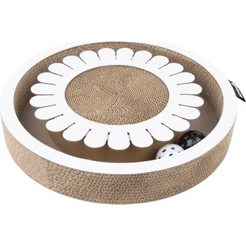 Hračka pro kočku District 70 BLOOM multifunkční hračka kruhová bílá