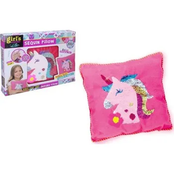 Polštář Jednorožec ušij si polštář s flitry 30 x 30 cm