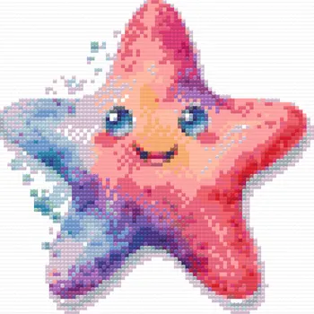 Diamantové malování Diamantové malování - Veselá hvězdice Velikost: 50x50cm, Rámování: Pouze srolované plátno, Diamanty: Čtvercové
