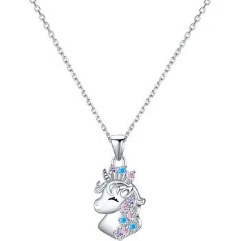 Řetízek Olivie Stříbrný náhrdelník JEDNOROŽEC 8083 Ag 925; ≤3 g.