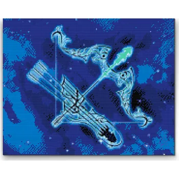 Diamantové malování Diamantové malování - Střelec/Sagittarius Velikost: 30x40cm, Rámování: Pouze srolované plátno, Diamanty: Čtvercové