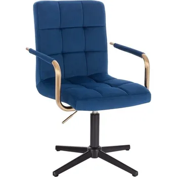 LuxuryForm DESIGN Židle VERONA GOLD VELUR na černém kříži - modrá