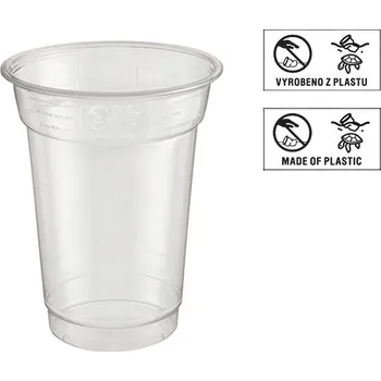 Jednorázové nádobí Kelímek rPET 250/300ml 78mm transparentní - EU logo - 1250 ks