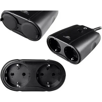 Elektrická zásuvka Chytrá Wi-Fi venkovní dvojzásuvka OmkoTech IP44 s časovačem a měřením spotřeby