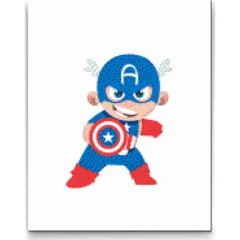 Diamantové malování Diamantové malování - Avengers, Captain America Velikost: 30x40cm, Rámování: Pouze srolované plátno, Diamanty: Čtvercové