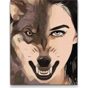 Diamantové malování Diamantové malování - Poloviční člověk Velikost: 30x40cm, Rámování: Pouze srolované plátno, Diamanty: Čtvercové