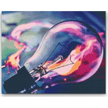 Diamantové malování Diamantové malování - Neonová žárovka Velikost: 30x40cm, Rámování: Pouze srolované plátno, Diamanty: Čtvercové