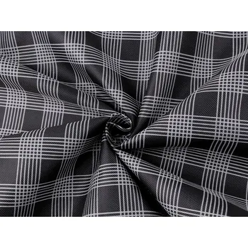 Kočárkovina 600D káro s PVC úpravou, barva 3 černá