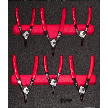 Ruční nářadí MILWAUKEE Pěnová vložka se sadou kleští na pojistné kroužky, 6ks