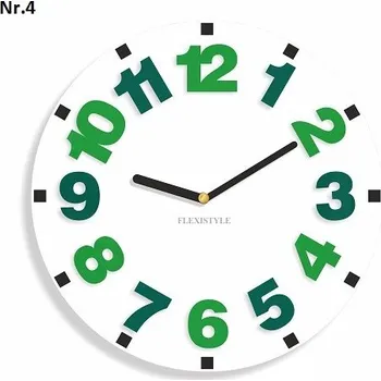 Hodiny Kulaté hodiny pro děti s velkými čísly zelená