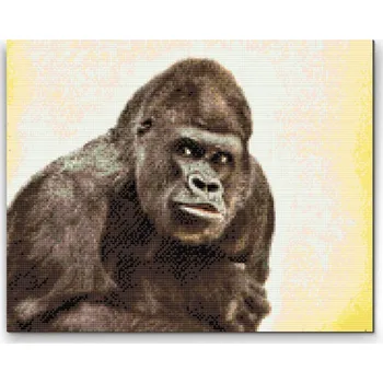 Diamantové malování Diamantové malování - Gorila Velikost: 30x40cm, Rámování: Pouze srolované plátno, Diamanty: Kulaté