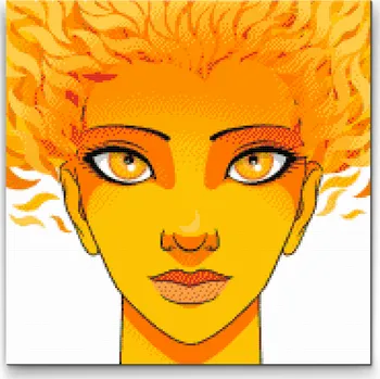 Diamantové malování Diamantové malování - Ohnivá žena Velikost: 50x50cm, Rámování: Pouze srolované plátno, Diamanty: Čtvercové