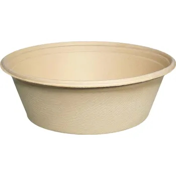 Jednorázové nádobí Miska BIO kulatá 900/1200ml, 192mm z rostlinného vlákna natural - 400 ks