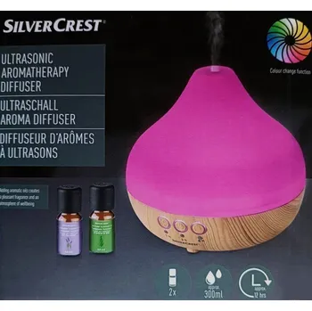 Aroma difuzér SILVERCREST Aroma difuzér SADH 12 B2, dřevo a průhledné víko