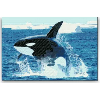 Diamantové malování Diamantové malování - Výskok kosatky Velikost: 40x60cm, Rámování: Pouze srolované plátno, Diamanty: Čtvercové