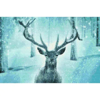 Diamantové malování Diamantové malování - Zasněžený sob Velikost: 40x60cm, Rámování: Pouze srolované plátno, Diamanty: Čtvercové