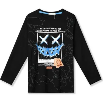 Chlapecké oblečení Chlapecké tričko dl.r. KUGO HC9315, černé