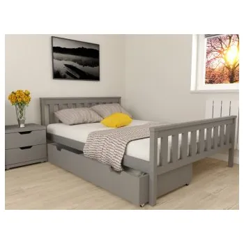 Postel Postel z masivu Agata 120x200 cm - Šedá + matrace Medical + rošt ZDARMA
