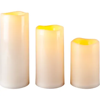 led svíčka Sada LED svíček jumbo 3 ks slonová kost