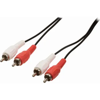 Audio kabel NEDIS Stereofonní Audio Kabel | 2x RCA Zástrčka - 2x RCA Zástrčka | 5 m | Černá barva
