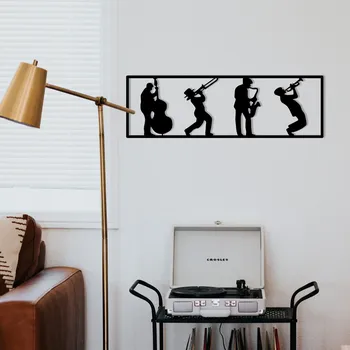 Bytová dekorace ASIR Nástěnná dekorace kov JAZZMEN 68 x 22 cm