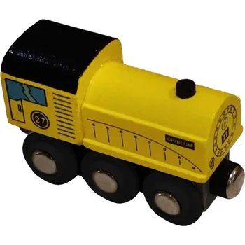 Dřevěná hračka BABU vláčky - Mašinka žlutá
