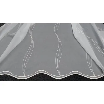 GERSTER Vyšívaná luxusní záclona bílá - krémová GERSTER 556/23 180 cm