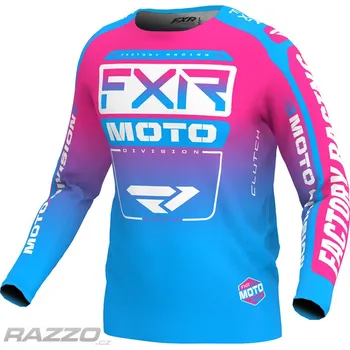 Moto dres MX dres FXR Clutch MX Jersey Cyan E-Pink 2024 XL