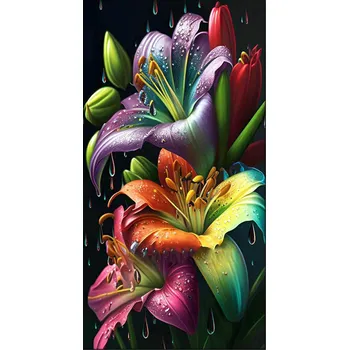 Diamantové malování Diamantové malování - Zářící lilie č. 1096 - 55x105cm