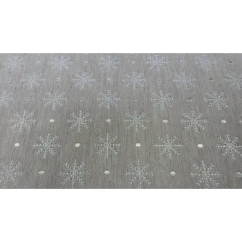 BYTEMA Vánoční dekorační látka na ubrusy Vločka šedá 081 šíře 280 šíře 280 cm