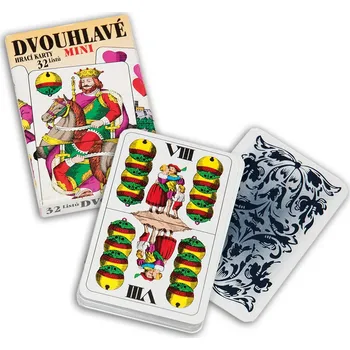 mariášová karta Dvouhlavé hrací karty mini 32 listů