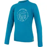 Sensor Merino Double Face dětské tričko, dlouhý rukáv, potisk Club 100 Modrá