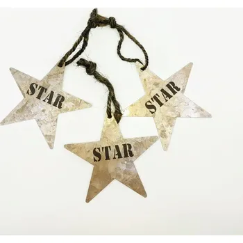 Vánoční dekorace Vánoční závěsná dekorace - plechová hvězda 10 cm, 3ks Nové zboží