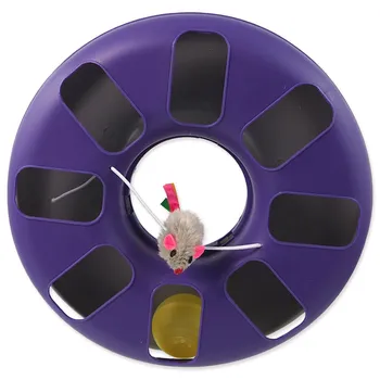 Hračka pro kočku Magic Cat koulodráha kruh s myškou 25 x 25 x 6,5 cm fialová
