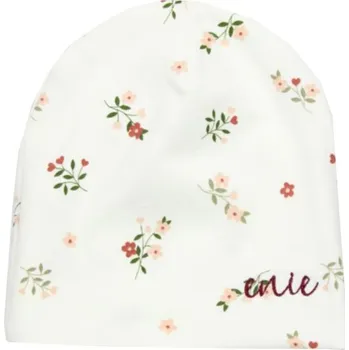 Čepice ENIE BABY dětská čepice Flowers Creme 0-1m